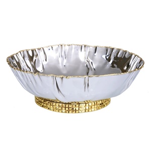 Nordique et Antique argent fini bateau Design métal salade bols à mélanger décoratif décor à la maison bol Snack & fruits bol de service - Product Image 5