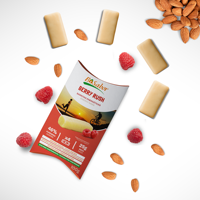 Barritas Saludables Berry Rush Bisabor 4x25g (Paquete de 100g) Almendras Naturales con Relleno de Frambuesa Sabor Dulce para Atletas
