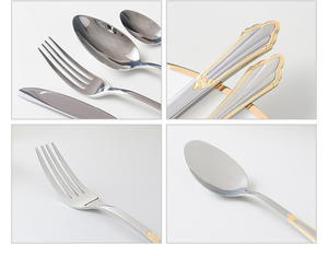 Luxury Metal Cutlery <b>Set</b> with Custom Logo For Restaurant Hotel Wedding in Best Price - Product Image 4