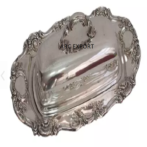 Plato de mantequilla dorado de latón de diseño de lujo, plato de mantequilla de Material de Metal dorado para servir mantequilla para el hogar, vajilla de comedor, plato de mantequilla al precio más bajo - Product Image 3