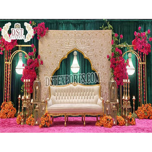 Majestic Heenaตกแต่งกลางคืนสําหรับFusionงานแต่งงานมุสลิมงานแต่งงานWalima SwingเวทีSangeet Stage Decorสําหรับงานแต่งงานของอินเดีย - Product Image 1