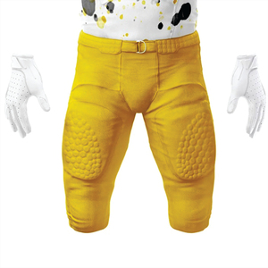 Personalizado 100% poliéster sublimado uniforme de fútbol americano transpirable blanco amarillo aparejos sarga equipo corto Jersey delantero - Product Image 5