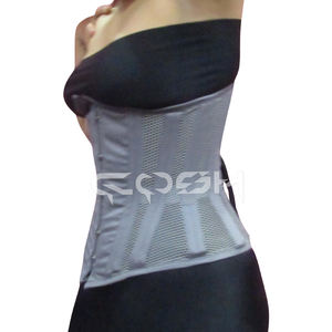 Corset de formation de la taille en coton gris personnalisé avec maille respirante |   Corset de maintien pour la taille - Product Image 3