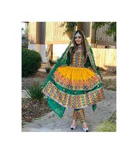 Kuchi afghan ethnique vintage robes tenues de fête traditionnelles avec décoration en dentelle en plusieurs couleurs pour le Pakistan - Product Image 5