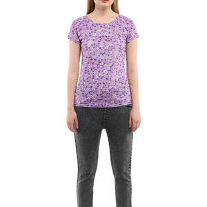 เสื้อยืดถักพิมพ์ลายเป็นมิตรกับสิ่งแวดล้อมสำหรับผู้หญิงดีไซน์ลำลองพร้อมผ้ายืดเพื่อความสบายตลอดทั้งวัน - Product Image 3