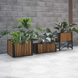 Maceta de madera extra grande moderna, muebles de jardín al aire libre para plantas artificiales, decoración del jardín del hogar, producto al por mayor - Product Image 4