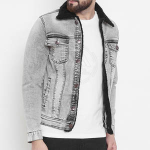 Nouveau design de veste en jean pour hommes veste en jean de couleur unie pour hommes vente en gros de streetwear veste en jean pour hommes - Product Image 3