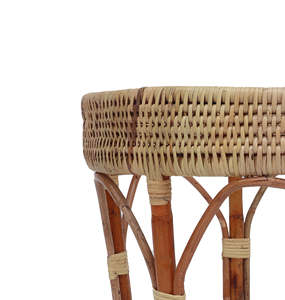 Mesa de Centro Redonda de Ratán Natural con Tapa de Vidrio Hecha a Mano, Color Marrón, para Decoración de Muebles de Sala de Estar, Hogar, Villa, Apartamento - Product Image 3