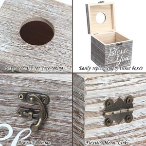 Lot de 4 couvercles en bois pour papier hygiénique, couvercle carré, porte-papier hygiénique, dimensions intérieures 4.57x4.57x4.96 pouces - Product Image 3