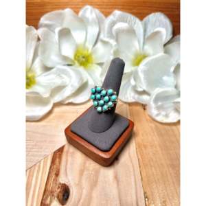 Navajo-<b>Crafted</b> Cultural Collectible Ring Red Skin Turquoise & Sterling Silver Size 8.75 - Product Image 3
