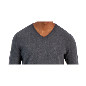 Maglione da Uomo Alfani in Cotone con Scollo a V, Grigio, Taglia Media - Invernale/Autunnale, Lavorazione a Maglia Personalizzata, Stampa con Bottoni e Lettere, con Cappuccio - Product Image 2