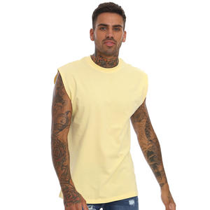 Vêtements de sport vintage avec logo personnalisé, débardeur sans manches 100% coton découpé et ajusté de haute qualité, délavé à l'acide pour hommes - Product Image 1