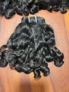 Extensiones de cabello humano rizado de bebé indio crudo paquetes 100 por ciento cutícula virgen alineada textura Natural cabello Remy para la venta - Product Image 4