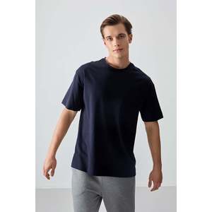 Camiseta Básica Azul Marino para Hombre, Talla Grande - 88377, Material Jersey 100% Algodón, Grueso, Suave y Texturizado - Product Image 3