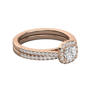 Bague solitaire en or 10 carats avec diamant de laboratoire pour femme, parure de bijoux fins pour fiançailles - Product Image 3