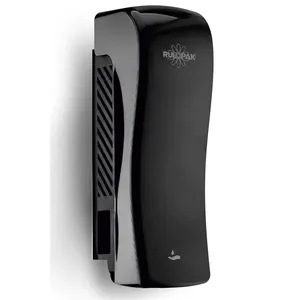 Distributeur automatique de savon liquide et de shampoing Rulopak modèle S 350 ml noir ABS, double fonction mousse, pour usage domestique et hôtelier, fixation murale - Product Image 1