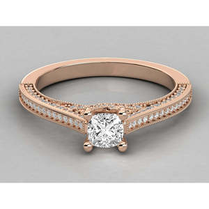 Anillo de Oro de 9K para Mujer con Diamante Solitario Cultivado en Laboratorio, Elegante y Lujoso - Product Image 5