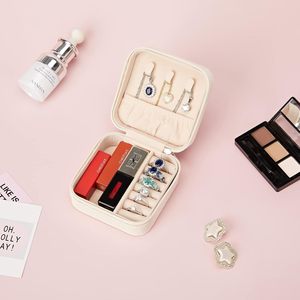 Estuche de Joyería Personalizado/al por Mayor para Mujer, Organizador de Joyas de Viaje de Cuero PU Estilo Occidental con Compartimentos Desmontables - Product Image 4