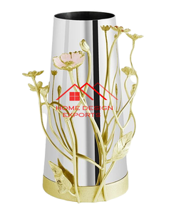 Jarrón de Metal con diseño personalizado y acabado plateado brillante, superventas, hogar, Hotel, sala de estar, mesa de café, decoración, jarrón de Metal - Product Image 2