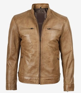 Chaqueta Bomber de cuero retro para hombre al por mayor diseñada en estilo de carreras clásico para un atractivo atemporal para hombres - Product Image 3