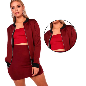 แจ็กเก็ตผ้าขนแกะแขนเต็มสำหรับผู้หญิงเสื้อแจ็คเก็ตแขนสั้นแบบสั่งทำได้ - Product Image 6