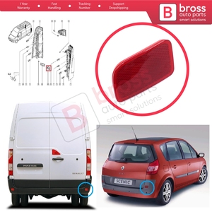 Réflecteur de pare-chocs arrière droit BSP1235-2 pour Master 3 Scenic 2 NV400 Interstar Movano B X62 8200152643 - Product Image 5