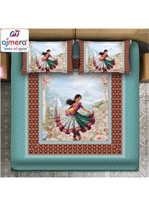 Juego de cama de algodón Ajmera de 7 piezas, funda nórdica con estampado geométrico azul y blanco, funda de almohada, colección para el hogar para todas las estaciones - Product Image 3