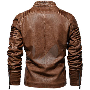 Chaqueta de moda de invierno 2024, chaqueta de cuero de diseño OEM para hombre, chaqueta de cuero transpirable ajustada para hombre - Product Image 3