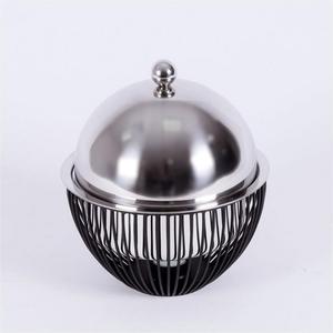 Özelleştirilmiş siyah paslanmaz çelik Hotpot lüks güveç fantezi gıda ısıtıcısı sunucu çanak üstün kalite Minimalist tasarım stili