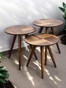 Hermoso taburete de madera con acabado natural para la decoración interior tradicional del hogar y el arreglo de muebles elegantes en la sala de estar - Product Image 5