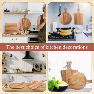 Juego de 2 tamaños diferentes, accesorios de artículos para el hogar y la cocina de forma personalizada, tablas cortadoras de madera para proveedores mayoristas - Product Image 6