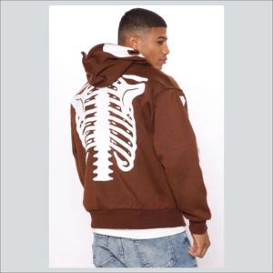 Sweat-shirts à capuche en molleton lourd 440GSM, impression d'un grand logo personnalisé, broderie, automne, 100% coton mélangé - Product Image 3