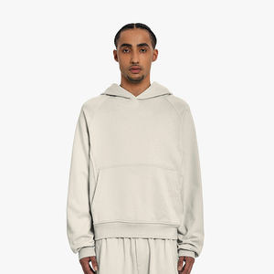 Fabricants de sweats à capuche personnalisés 450Gsm 500Gsm sweat à capuche pour hommes 400Gsm surdimensionné poids lourd 400 450 500 Gsm sweat à capuche en coton éponge français - Product Image 2