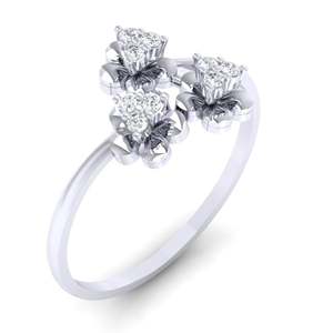 Anillo de Diamante Real Certificado en Oro de 14K, Corte Pera, Estilo Romántico, Chapado en Rodio, 0.07ct, Calidad IJ-SI, Certificado IGI - Product Image 2