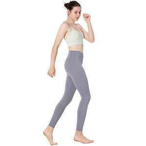 Mallas de fitness sólidas sin costuras de alta calidad de algodón 100% para mujer, diseño personalizado con logotipo en la cintura, estilo informal al por mayor - Product Image 6
