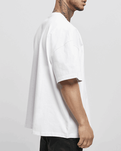 T-shirt Homme Col Roulé 250g Oversize Épaules Tombantes 100% Coton Lourd Uni Streetwear Tissu Éponge Personnalisable - Product Image 3