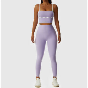 Nouveau design de vêtements de sport sans couture pour femmes soutien-gorge de sport grande taille ensemble de leggings taille haute ensembles de fitness et d'entraînement de yoga - Product Image 5