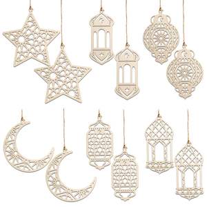 พวงหรีดรอมฎอนและ Eid ที่ไม่ซ้ำกันในโลหะที่มีลวดลายรูปพระจันทร์เสี้ยวและดาว - Product Image 4