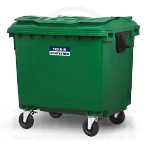 1100 Liter Plastic Waste Container Big Outdoor Trashbin Garbage Bin for Recycling Stylish Dustbin Trashcan for Waste Management