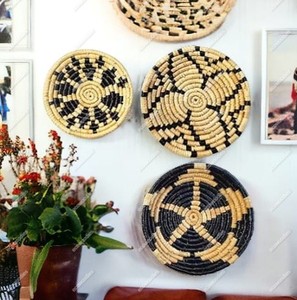Handwoven Natural Seagrass Wall Basket Multicolor Art-Theme <b>Still</b> <b>Life</b> Flat Baskets for Living Room Decor Hanging Woven Basket - Product Image 2