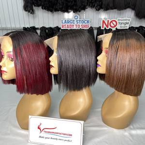 วิกผมบ๊อบตรงติดกระดูกวิกผมมนุษย์แบบมีลูกไม้ด้านหน้าวิกผมมนุษย์แบบมีลูกไม้ HD แบบไม่มีกาว - Product Image 6