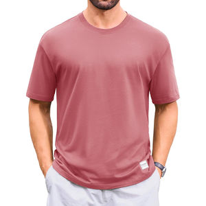 เสื้อยืดผ้าฝ้ายโอเวอร์ไซซ์ไหล่240GSM พรีเมี่ยมเสื้อยืดโลโก้ถักนิตติ้งสีพื้นแบบเรียบ - Product Image 1