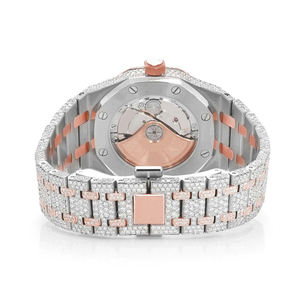 Montre Baron Luxury Fashion en acier inoxydable, mouvement à quartz, moissanite, édition limitée, Iceout, avec cadran en verre - Product Image 5