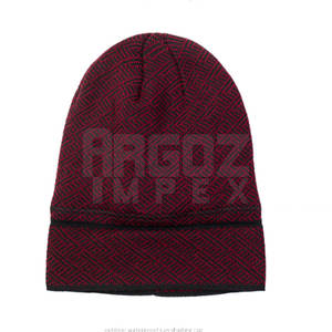 Gorros de moda con logotipo personalizado al por mayor, gorros de Jacquard de punto cálidos de invierno de alta calidad, gorros - Product Image 3