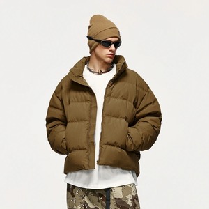 Unisex White <b>Duck</b> Jacket for Winter Men's High Street Solid Canvas Outerwear Windproof <b>Light</b> Crop Puffer Jacket Thick Short - Product Image 5