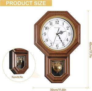 Hot người Bán con lắc đồng hồ treo tường Pin hoạt động gỗ nhựa điều chỉnh với con lắc cổ điển trang trí - Product Image 3