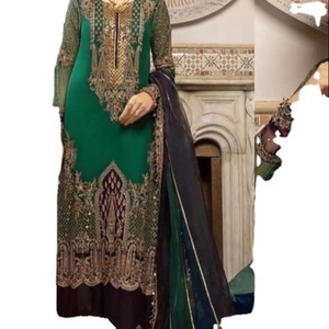 Salwar Kameez de Seda Bordado Multicolor, Estilo Tribal Étnico Vintage Kuchi Afgano/Pakistaní, para Fiestas Tradicionales, Gran Venta 2020 - Product Image 1