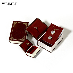 WEIMEI Custom Logo Luxury <b>Magnetic</b> Jewelry Gift Box Necklace Ring Pendant Box Jewelry Packing Box With Hot Stamping Logo - Product Image 5