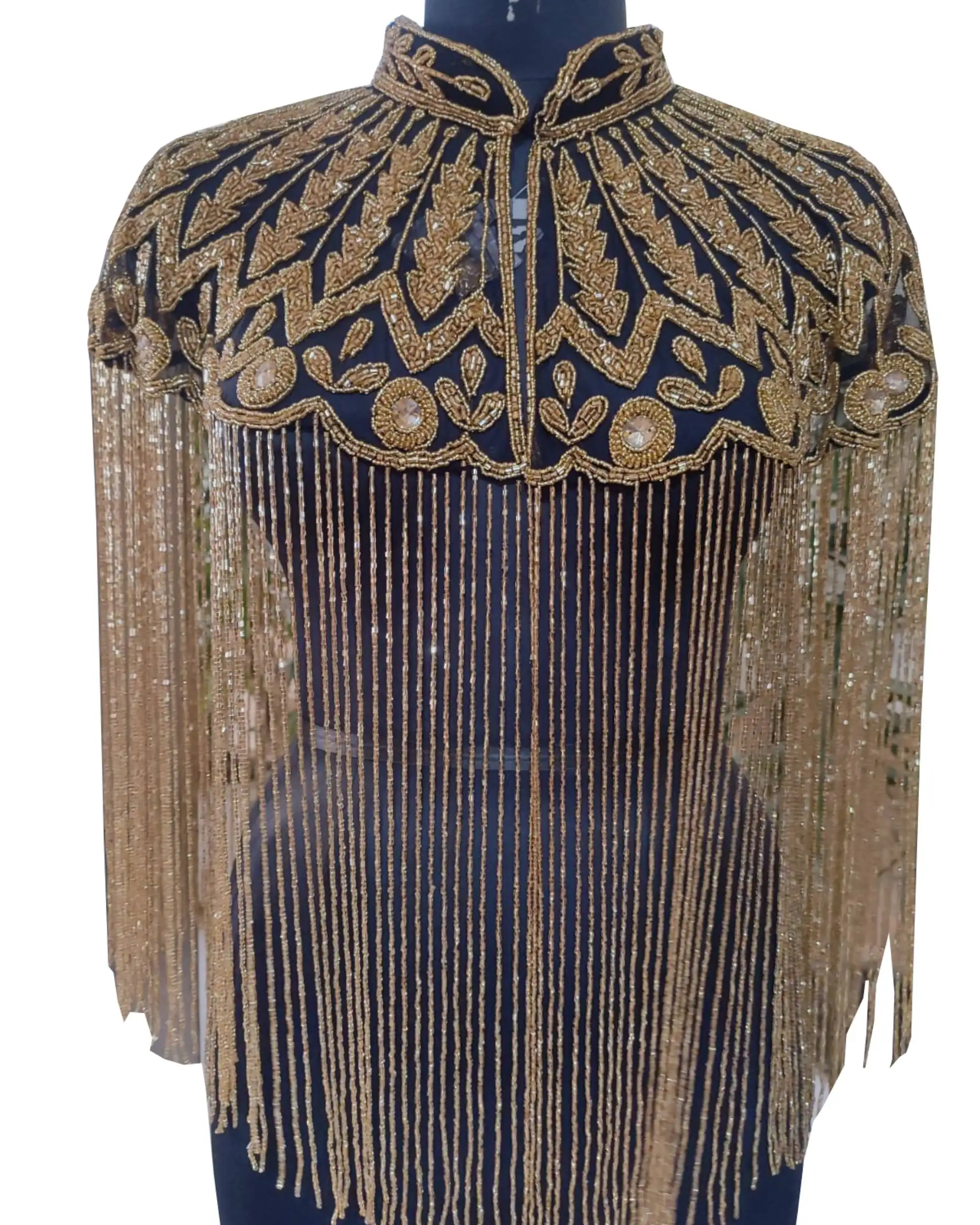 Robe cape multiportable ornée de qualité supérieure tenue 100% paillettes faites à la main poncho perlé pour chaque fille dames femmes