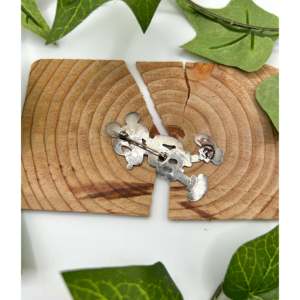 Zuni Handmade Sterling Silver <b>Brooch</b> <b>Pin</b> for Weddings Parties and Engagements with Diamond As the Main Stone - Product Image 4